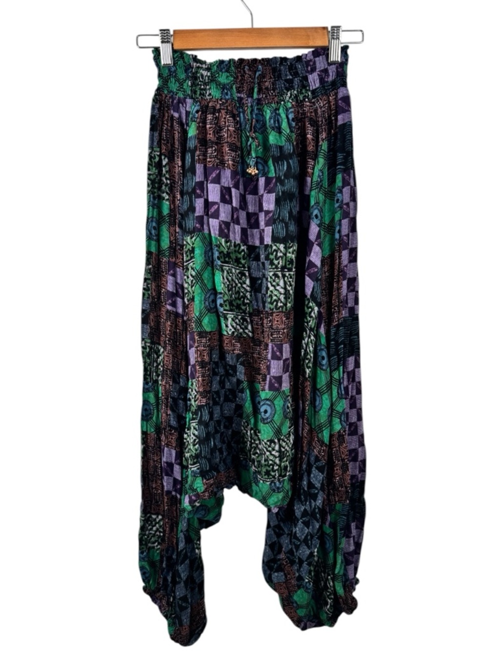 Free People Intimately Into The Wild Harem Pants Medium Boho Geometric Dark - Picture 2 of 16